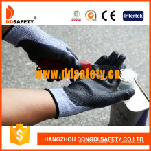 Ddsafety Hot Sale Black PU Coated Cut Resistant Work Gloves Ce 4542